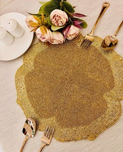 Handmade <b>Beaded</b> Embroidery <b>Placemats</b> Elegant Decorative Dining Table Mats Luxury Home Table Setting Accessories at cheap price - Product Image 2