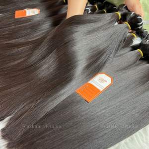 Cabello crudo sin procesar Listo para enviar Extensiones de cabello humano liso de hueso de color negro - Product Image 6