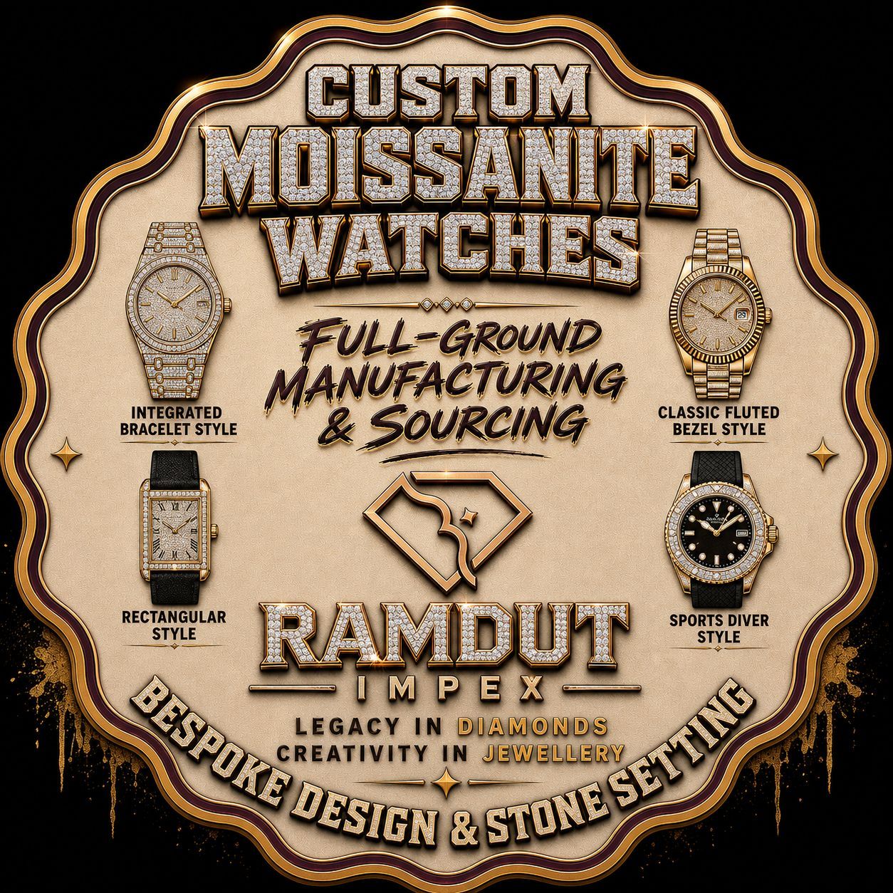 Reloj Full Diamond Jewelry Hip Hop Iced Out Quartz Watches Gold Luxury Men 20mm Band Glass Dial