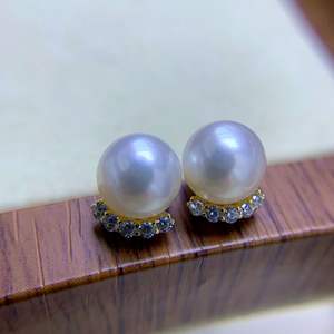 Pendientes de Perlas de Agua Dulce de 7-8 mm, Estilo Pestañas, Plata S925, Zhuji, Naturales, Luz Intensa, Redondos, Impecables, Atmosféricos - Product Image 2