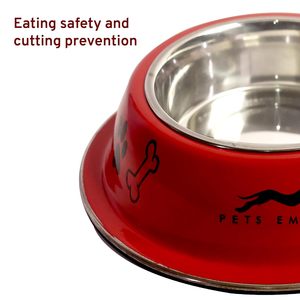 Grande demande, bol pour chien en acier inoxydable détachable antidérapant avec fond en caoutchouc, compatible lave-vaisselle, couleur rouge - Product Image 5