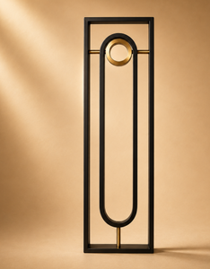 Panneau de balustrade de balcon mural moderne en fer géométrique noir et or pour extérieur, en laiton et en fer - Product Image 2