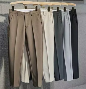 Pantalon de Costume Décontracté Premium pour Homme, Coupe Droite, Plissé à l'Avant, Léger, Sans Repassage, Taille Extensible - Product Image 6