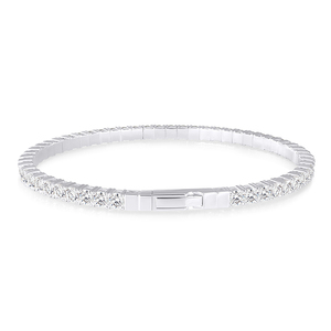 Brazalete de Diamantes Cultivados en Laboratorio, Certificados por IGI, Oro de 14K, Flexible, de Lujo, Alta Calidad, para Bodas y Fiestas, Estilo Elegante para Mujer - Product Image 3