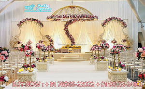 Décoration de scène de mariage au look classique, décoration de scène romantique pour réception nocturne, décoration de scène de mariage asiatique onirique pour la nuit, États-Unis - Product Image 6