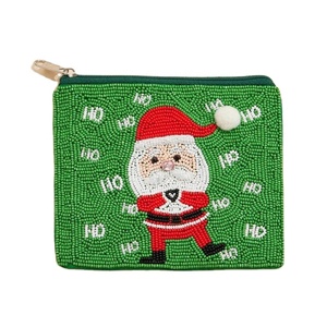 Porte-monnaie carré Grinch fait main en perles de verre de haute qualité, thème Noël vert, décoration de maison, Nouvel An - Product Image 2