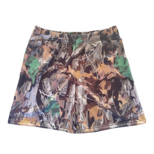 Shorts de sport unisexe gris pour homme, coupe personnalisée 5 pouces, en maille camouflage par sublimation, pour le basketball et l'entraînement - Product Image 3