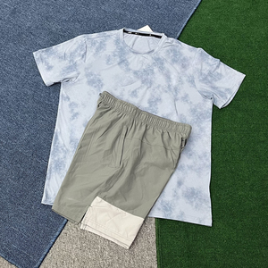 Summer Mens 2Piece Running & Workout <b>TShirt</b> <b>Shorts</b> Sports <b>Set</b> 100% Polyester Lightweight Workout Fitness Cotton Breathable - Product Image 4