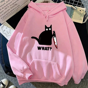 Sweat-shirt à capuche imprimé chat mignon pour femme 2026 – Nouvelle collection, pull à manches longues pour l'automne, confortable pour la maison et l'extérieur, style décontracté - Product Image 3