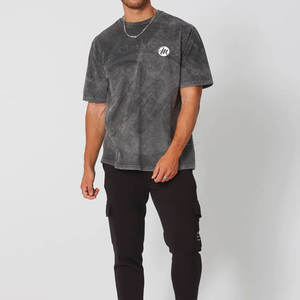 T-shirt homme le plus vendu, col rond, impression logo personnalisé, délavé à l'acide, manches courtes - Product Image 3