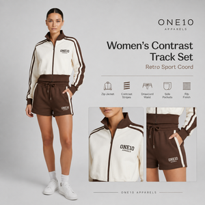 ชุดเซ็ตเสื้อแจ็คเก็ตคอกลมและกางเกงขาสั้น ONE10 APPARELS สำหรับทุกเพศ ผ้าเนื้อนุ่ม ระบายอากาศได้ดี เหมาะสำหรับใส่ลำลองในฤดูหนาว ผลิตจากผ้าโพลีเอสเตอร์/คอตตอนผสมขนแกะถัก - Product Image 3