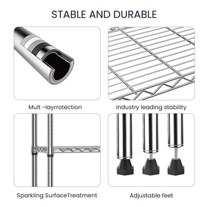 MZG Wholesale Ready Stock Small 3 Tier Metal Utility <b>Rack</b> Wire Mesh Shelving Flexible Wire Storage System Factory China - Product Image 3