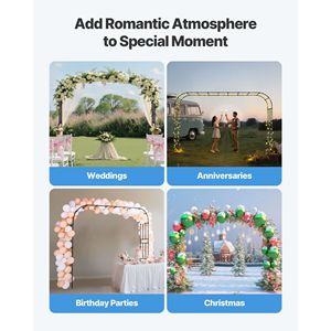 Arco de Metal Resistente para Jardín, 94.5 X 126 X 15.8, Fácil de Montar, Pérgola, Gazebo o Pabellón - Product Image 6