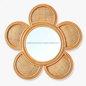 Espejo de pared de diseño moderno bohemio de la mejor calidad hecho a mano de mimbre decorativo para el hogar y la habitación de los niños - Product Image 2