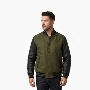 Veste de baseball personnalisée avec logo, de haute qualité, en cuir PU, manches en spandex, veste de baseball vierge, vestes de baseball vierges en provenance du Pakistan - Product Image 3