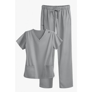 Medical Nurse <b>Scrub</b> <b>Set</b> for Women Shirt and Pants with Pockets Comfortable V Neck Hospital Uniform Clothing - Product Image 2