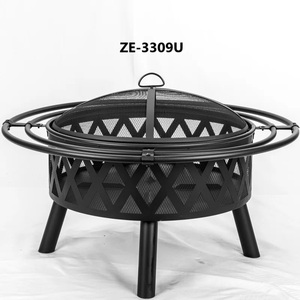เตาผิงกลางแจ้งรุ่นใหม่ ZE-3309U เคลือบผงเหล็ก พกพาสะดวก ใช้ฟืน พร้อมตะแกรงกันประกายไฟ แบบตั้งพื้น - Product Image 1