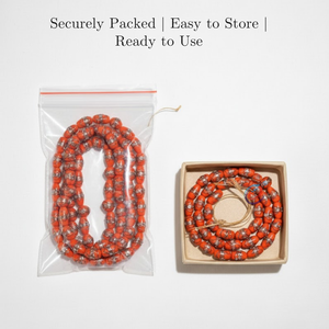 ลูกปัดแก้วทำมือสีส้ม EXCEL EXPORTS ขนาด 8 นิ้ว |   สไตล์เค้กแต่งงานแบบศิลปะ |   ลูกปัดตกแต่งรูปทรงผสม - Product Image 5