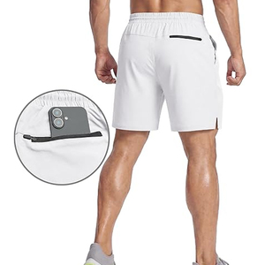 Shorts décontractés en coton pour hommes, taille élastique, couleur unie, shorts de détente d'été, logo personnalisé, vente en gros d'usine OEM - Product Image 2