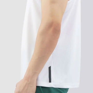High Quality <b>Men's</b> <b>White</b> Sleeveless Tank Top O-Neck Solid Color Breathable Knitted Casual Fitness Workout Shirt - Product Image 6