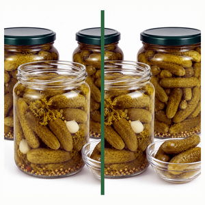 Delicious Best Selling International Standard Big Sale <b>Pickled</b> Baby Cucumbers Packed in 720ml Mason <b>Jar</b> - Product Image 5