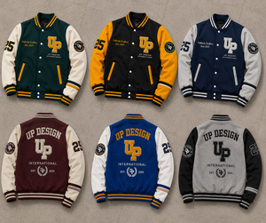 Custom Men's Winter Wool Varsity Letterman <b>Baseball</b> <b>Bomber</b> <b>Jacket</b> PU Leather Contrast Sleeves Embroidered OEM ODM Manufacturer - Product Image 6