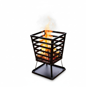 Extra-<b>Large</b> Square <b>Fire</b> <b>Pit</b> with Integrated Bench Seating and Stone Veneer - Product Image 1