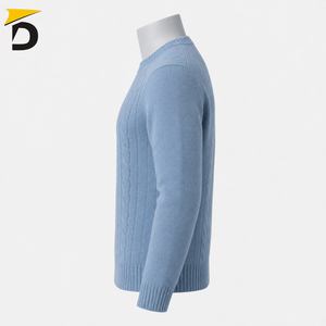 Pull en cachemire pour homme, col rond, anti-rides, respirant, toucher luxueux, coupe confortable, design épuré, idéal pour le bureau et les week-ends - Product Image 2