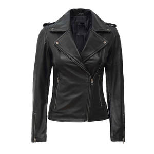 Veste en cuir de haute qualité, logo personnalisé imprimé, veste en cuir tendance, vêtements en cuir pour femmes - Product Image 2