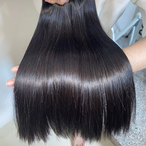 Extensions de cheveux humains super lisses, avec donneur unique, extensions de cheveux lisses de génie, perruque frontale en dentelle 360 vierge, fournisseur de cheveux - Product Image 1