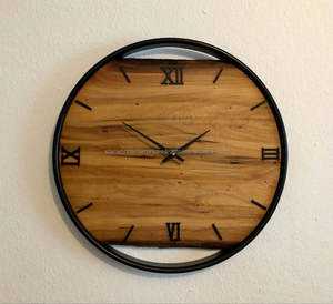 Artículos decorativos para el hogar de calidad de madera de acacia Reloj de pared de madera para sala de estar Dormitorio y decoración de oficina de INdia - Product Image 2