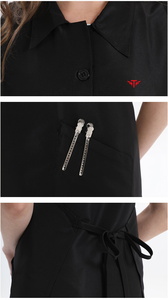 Batas de poliéster con logotipo personalizado para estilistas, uniformes de barbero, chaleco, ropa de trabajo impermeable para salón, capa para cortar el cabello - Product Image 4