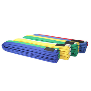 Custom Logo 100% Cotton Stretch Multi-Color Stripe Lightweight Breathable Durable Unisex Martial <b>Arts</b> Training Belt Judo BJJ - Product Image 2