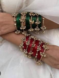 Ensembles de bracelets Kasmiri en alliage de cuivre personnalisés, style élégant, pour mariage, faits à la main, durables, écologiques, bracelets Gungharoo - Product Image 6