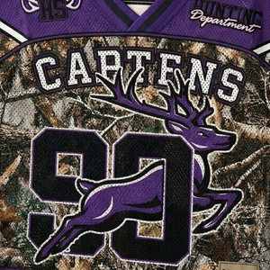 T-shirt unisexe oversize en maille, coupe carrée, anti-bactérien, col en V, sublimation football, maillot de foot rétro camouflage, streetwear - Product Image 6