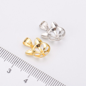 Accesorios de Perlas DIY, Bandeja Vacía para Colgante de Plata S925, Colgante para Collar de Mujer con Cuentas Redondas de 8-9 mm, Accesorios 30168 - Product Image 2