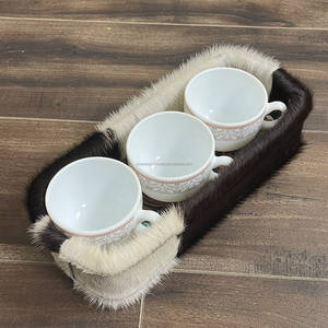 New Arrival 2026 Trendy Leather Storage Tray with Large Capacity for Bathroom Tableware Jewelry Keys-Handmade Decorative Holder - Product Image 3