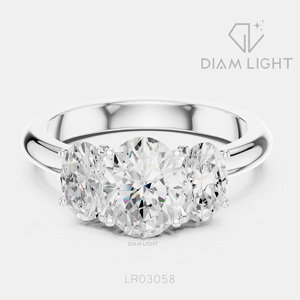 Bague de fiançailles en or blanc 14 carats avec diamant de laboratoire de 1,00 carat, coupe ovale, bague de mariée, certifiée IGI, bijoux fins, cadeau pour femme - Product Image 1