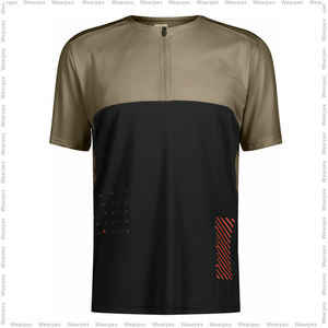 Men's Sporty Athletic Quarter Zipper Crew Neck Short Sleeve Fitness Running T Shirt Gym Athletic Quick Dry Workout Shirt - Product Image 5