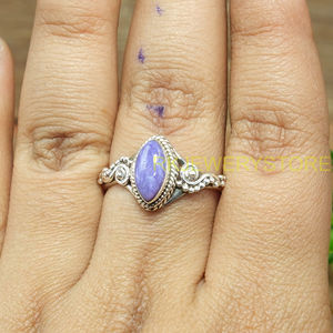 เงินแท้ 925 สีม่วงธรรมชาติ ชารอยต์ รูปทรงมาร์ควิส ทำด้วยมือ โบโฮ วินเทจ ฟิลิกรี แหวนผู้หญิง เครื่องประดับขายส่ง - Product Image 4