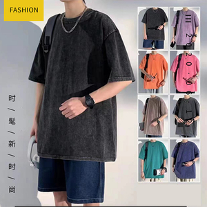เสื้อยืดโอเวอร์ไซส์พิมพ์ลายกราฟิกสไตล์วินเทจสำหรับผู้หญิง ผ้าฝ้าย ย้อมสีแบบแอซิดวอช สตรีทแวร์ รับผลิตตามแบบ OEM ODM จำนวนมาก - Product Image 5