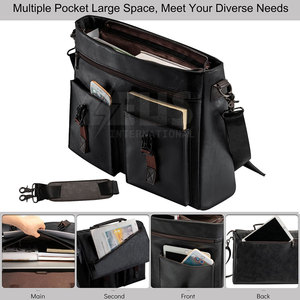Outdoor Use New Arrivals Nylon Made Waterproof Leather Laptop Bags Customized Trendy Leather Laptop Bags Leather Fitness Bags - Product Image 4