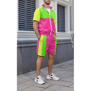 2026 New Arrival Men's Fully Customizable Plus Size Summer Two-Piece <b>Set</b> Polyester/Cotton Windbreaker Short Streetwear - Product Image 2