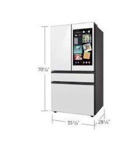 Refrigerador Nuevo de 4 Puertas Francesas con Vidrio Blanco y Family Hub, Electrodoméstico Premium para el Hogar - Product Image 2