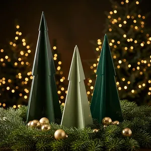 <b>Modern</b> Foldable Resin Handmade Eco-Friendly Waterproof <b>Christmas</b> <b>Tree</b> Decor Set Green Pine Shape Tabletop Indoor Artificial <b>Tree</b> - Product Image 5