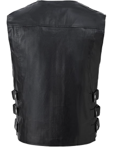 Chaleco Punk de Poliéster para Hombre, Estilo Casual, para Motociclista, Color Sólido, Sin Mangas, de Secado Rápido, para Invierno, para Actividades al Aire Libre - Product Image 6