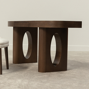 Table à manger moderne de style mid-century en teck de luxe avec pieds ovales découpés, mobilier stable pour la maison et l'hôtellerie - Product Image 5