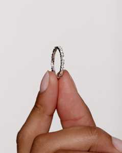 Bagues empilables en diamant taille baguette et taille ronde, cultivées en laboratoire, délicates, pour tous les jours, assorties, alliances éternité, en or massif 14 carats, prix d'usine - Product Image 5