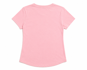 Camiseta de Manga Corta con Cuello Redondo Rosa para Mujer, Estilo Casual Vintage, Corte Ajustado, Tejida, 100% Algodón, Ecológica, Transpirable, Anti-Pilling - Product Image 2