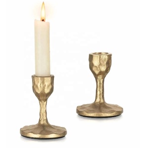 Juego de 2 Portavelas Decorativos de Hierro con Lazo Dorado, para Mesa de Comedor, Bodas y Fiestas - Product Image 4